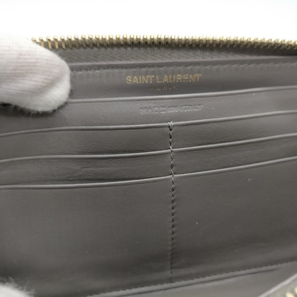Saint Laurent Long Wallet Gray Leather - Picture 5 of 9